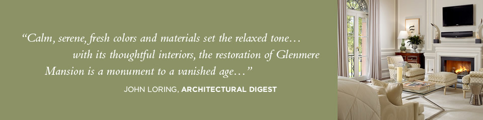 Architectural Digest quote, room with fireplace montage