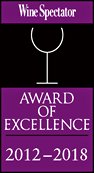 Wine Spectator Award of Excellence 2012-2016 web badge