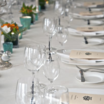 cropped image of elegant table setting
