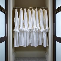 rack with luxurious cotton robes for Spa guests
